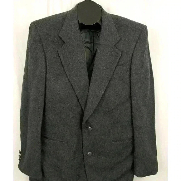 VTG Charcoal 100% Camel Hair Men's Blazer Sports Jacket Lined 40R Made in USA - Picture 6 of 14
